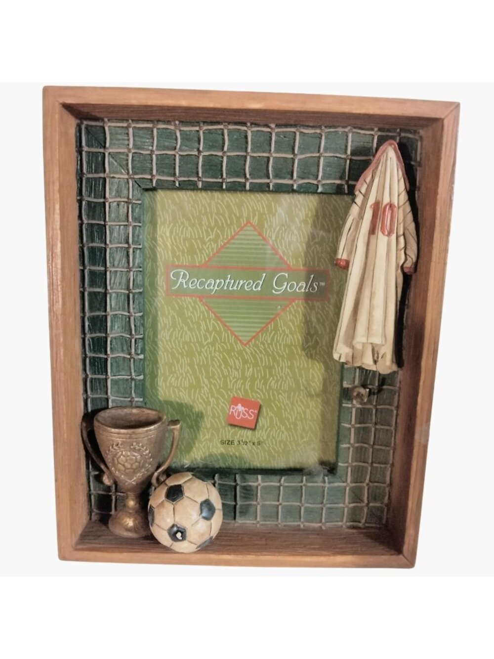 Soccer Picture Frame Recaptured Goals Russ Trophy Ball Accents 3x5 photo